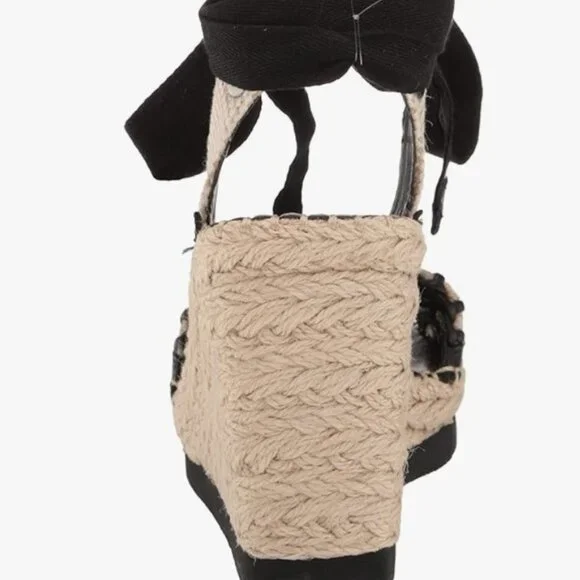 Vince Camuto Brisshel Sandal Blk/Natural Wedge Sandal NWT Size 6.5M - Picture 3 of 7